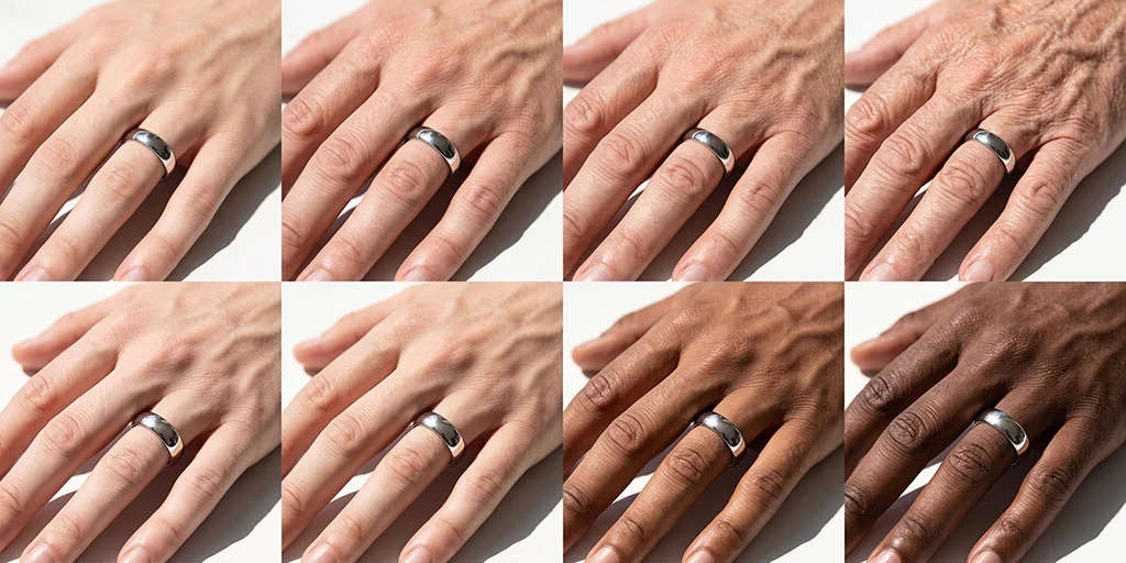 Hand age and skin tone options