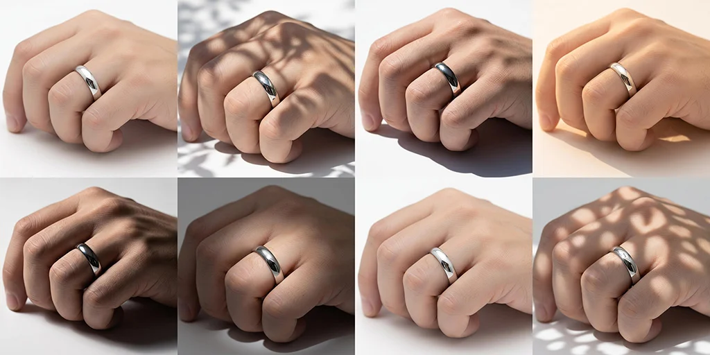 Lighting options for men's rings