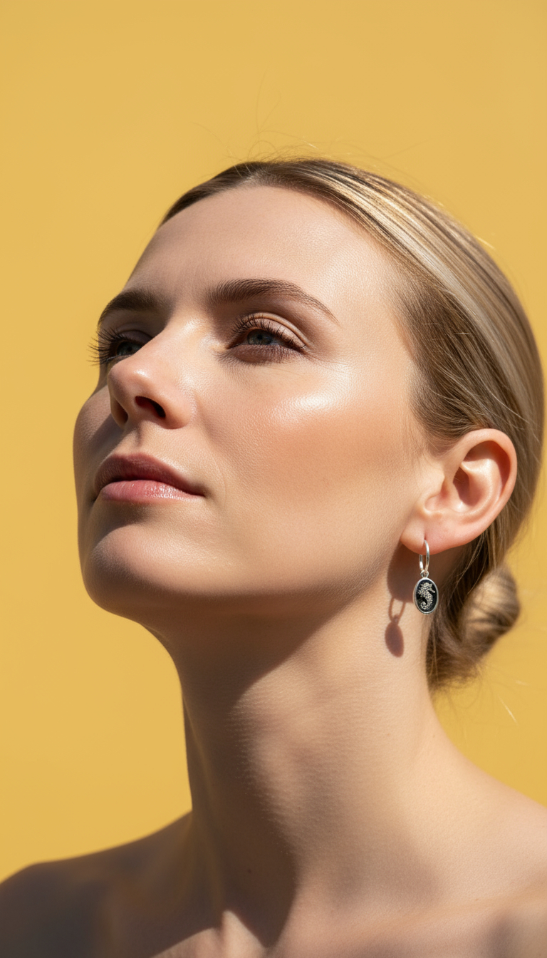 Model with statement jewelry