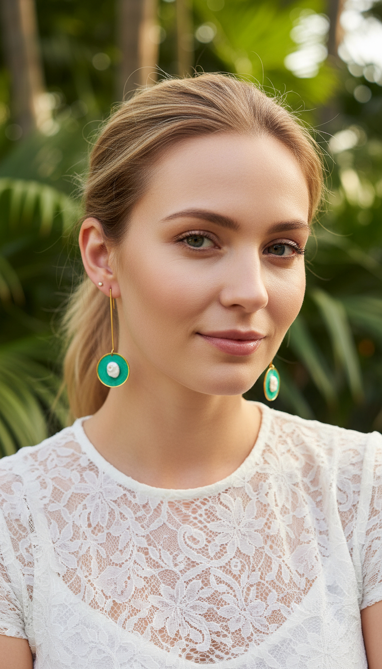Model wearing jewelry