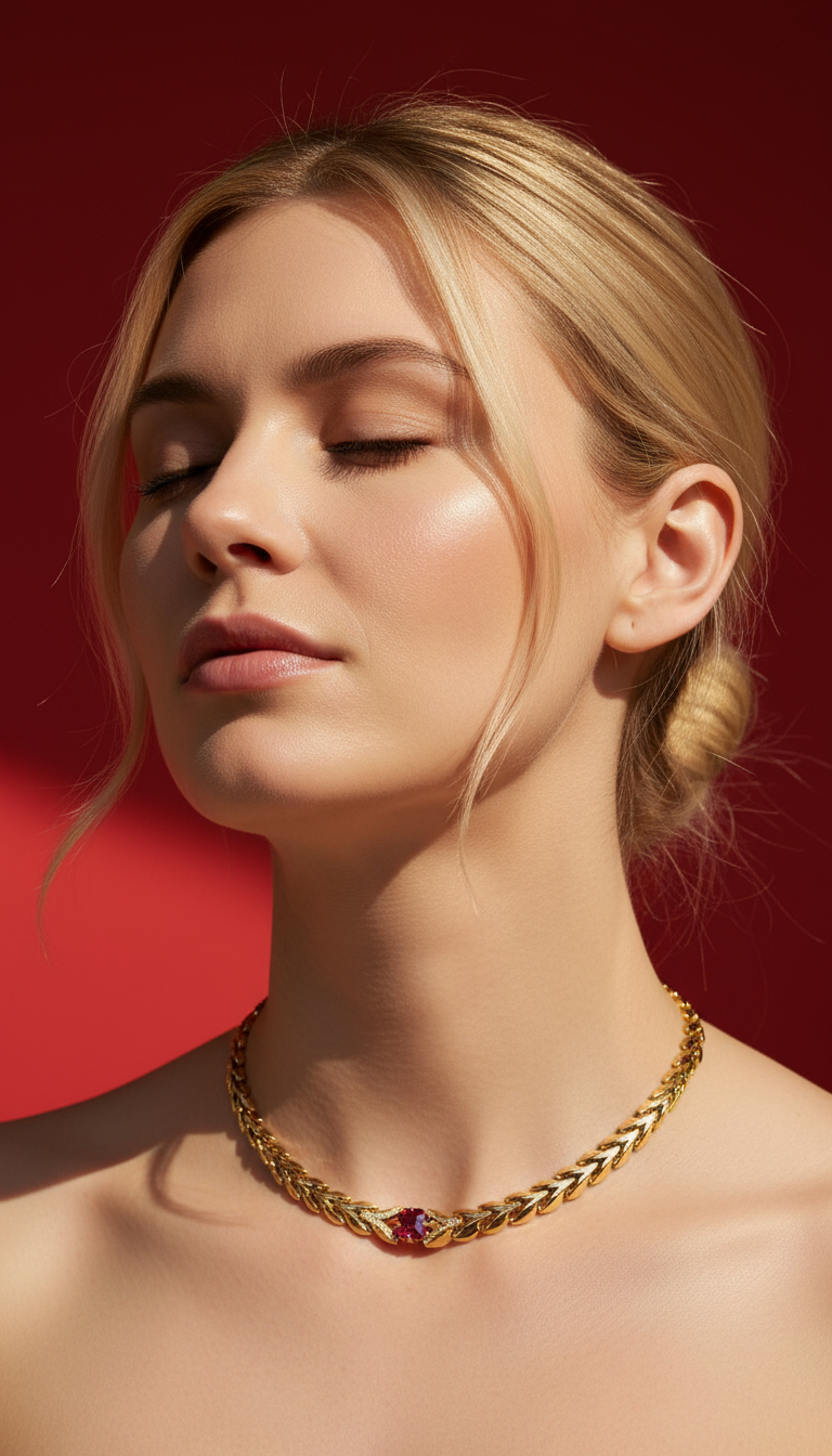 Model with jewelry try-on